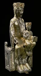 Madonna und Kind auf dem Thron, Statuette, Französisch, 12. Jahrhundert
